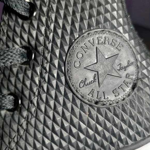 Converse All-Star Chuck Taylor black rubber sides hi-tops child size 12 - Picture 10 of 10